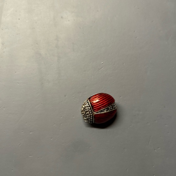 Vintage AAI signed Red and Silver Scarab Brooch - Picture 1 of 2